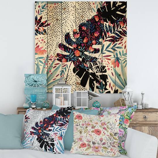 Designart - Tropical Floral Patchwork I